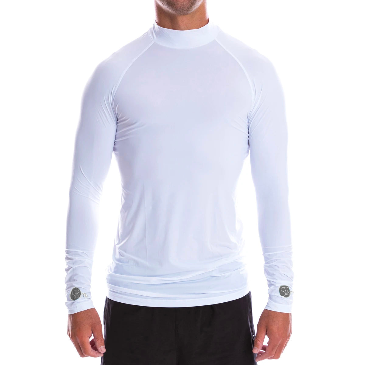 SParms Golf Sun Protection Body High Neck Shirt White Small, Men's